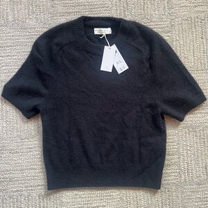 Abercrombie & Fitch Cashmere Cropped Black Crew Neck Sweater